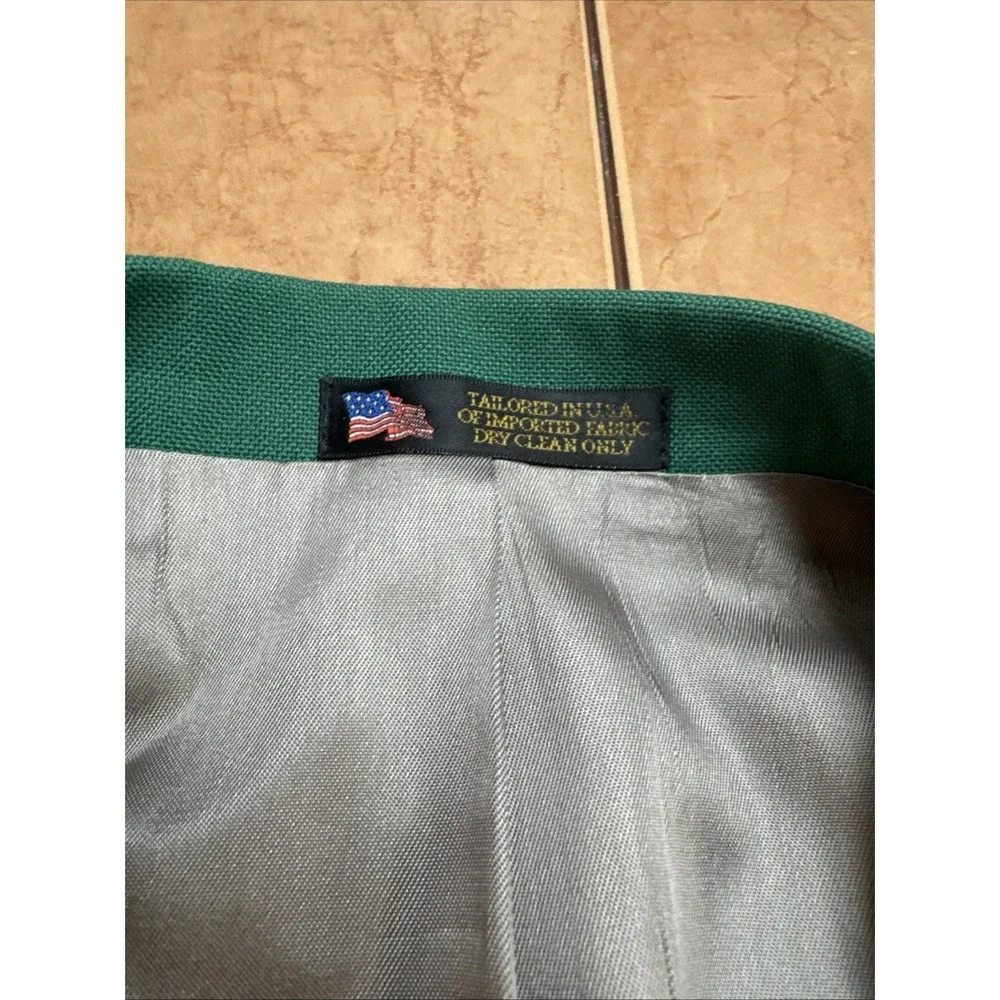 VTG Hardwick Wool Blend Kelly Green Blazer Sz 40S Gold Buttons Sport Coat Jacket